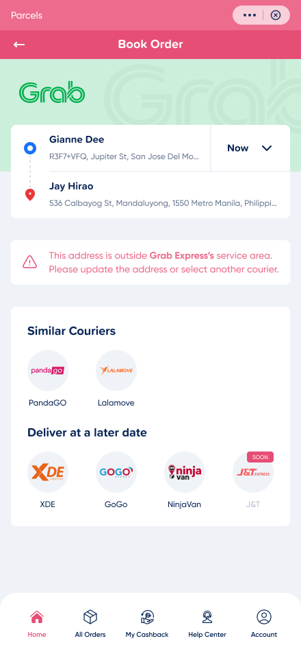 Grab Express confirmation